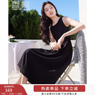 香影黑色無(wú)袖背心連衣裙女2026春季新款小黑裙高級感收腰內搭裙子 黑色 S