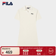 斐樂(lè ) 斐樂(lè )官方女子針織連衣裙時(shí)尚修身POLO領(lǐng)短袖裙子 茭白-IV XL (175) 92A