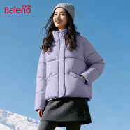 班尼路（Baleno）女裝短款棉服外套冬季上新女棉衣新款時(shí)尚保暖百搭DI 紫色灰燼 S