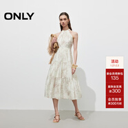 ONLY2025秋季新款性感掛脖領(lǐng)印花無(wú)袖系帶連衣裙女|125107094 H55玄印花 M