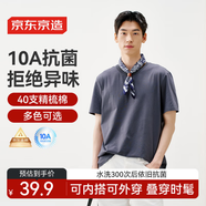 京東京造10A抗菌t恤男短袖t恤春季男女白小T休閑內搭打底衫新年深灰L