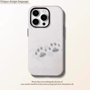 圖拉斯簡(jiǎn)約雪地貓爪情侶蘋(píng) 果16promax華為mate60Pro手機保護殼iPhone15plus榮耀男女款oppo菲林二合一殼 菲林二合一磨砂白底貓爪 vivoX100