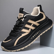 書(shū)兜暖秋點(diǎn)擊率冬季精品男鞋店秋冬厚底休閑板鞋男士百搭皮面運動(dòng)鞋子 8155【全黑色】 38 _標準運動(dòng)鞋尺碼