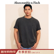 Abercrombie & Fitch【基礎多色T】經(jīng)典小麋鹿圖案棉質(zhì)短袖T恤25夏季男裝124-9235 黑色 XL (180/116A)