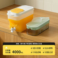 接運貓4L大容量冷水壺帶龍頭飲料桶水果茶桶泡茶壺耐高溫冷飲冷水桶1485 1ml 楓葉黃-基礎款4點(diǎn)0L大容量+大冰盒綠色