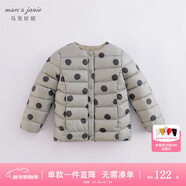 MARC&JANIEmarcjanie馬克珍妮童裝兒童冬裝男女童超輕羽絨服 寶寶羽絨外套嬰 墨綠波點(diǎn) 100