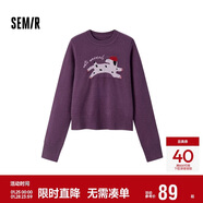 森馬（Semir）毛衣女提花衣服趣味潮流2024冬季圓領(lǐng)正肩毛衫甜酷風(fēng)109724107008