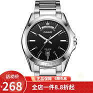 卡西歐（CASIO） 卡西歐(CASIO)手表男士 簡(jiǎn)約商務(wù)男式石英表 MTP-1370D-1A1