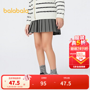 巴拉巴拉兒童裙子春秋裝童裝女童短裙百褶半身裙學(xué)院風(fēng)舒適百搭萌 中灰20410 100 （無(wú)拉鏈，后腰有橡筋）