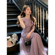 芳履遇2026夏日ootd穿搭巨好看的今年流行特別漂亮掐腰法式宴會(huì )洋裝女 紫色2025夏季穿搭/夏日氛圍感絕美小裙/公主裙/今年流 S