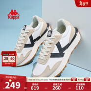 Kappa卡帕男鞋運動(dòng)老爹鞋子男2025春季季新款透氣跑步鞋輕便軟底休閑鞋 麥芽米棕 44