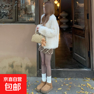 咖色格子半身裙女秋冬2025新款高腰顯瘦a字包臀裙小個(gè)子毛呢短裙 新卡其格 S  適合體重【80-95斤】