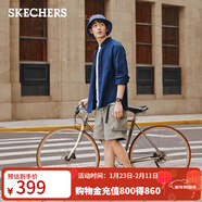 斯凱奇（Skechers）男鞋Slip ins系列閃穿鞋秋季一腳蹬百搭健步鞋 乳白色/OFWT 44.5