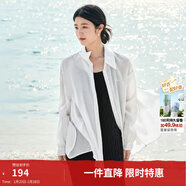 茵曼（INMAN）章若楠同款歐若風(fēng)天絲薄開(kāi)衫女裝襯衫2026夏季新品長(cháng)袖襯衣 經(jīng)典款-霜白色 L