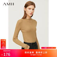 AMII女裝2025冬季新款巴素蘭羊毛毛衣修身毛衣女冬季 卡其 XS 150/76A