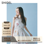 SNIDEL【精英衣櫥】蝴蝶結系帶荷葉邊無(wú)袖連衣裙SWFO252071 花朵圖案 M (1)