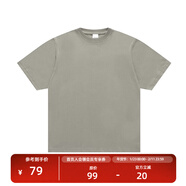 NOTHOMME潮牌夏季男款簡(jiǎn)約純色圓領(lǐng)T恤情侶裝寬松打底衫 灰綠色230g 寬松版 S (165)