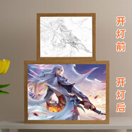 育寶幫王者榮耀周邊燈光畫(huà)相框擺件氛圍裝飾畫(huà)送朋友生日禮物高顏值周邊 李白 鳳求凰 【線(xiàn)稿款】小號充電款【17*23】