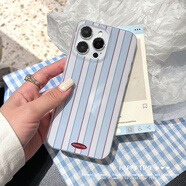 YWZR藍白條紋適用蘋(píng)果17promax手機殼iphone16大孔防摔保護套 藍白條紋 iPhone7G/8G
