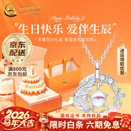 中國黃金（CHINA GOLD）藍桉與鳥(niǎo)925銀項鏈女生2026新款吊墜情人生日禮物馬年本命年禮物 藍桉與鳥(niǎo)項鏈【生日快樂(lè )禮盒】