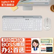羅技（Logitech）K580無(wú)線(xiàn)藍牙鍵盤(pán)帶手機支架可跨屏切換靜音按鍵無(wú)限薄膜鍵盤(pán)筆記本電腦手機ipad平板鍵鼠套裝 鍵鼠套裝【K580+M330】白