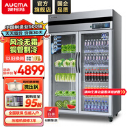 澳柯瑪（AUCMA）展示柜冷藏保鮮柜雙開(kāi)門(mén)立式冰柜冰箱商用大容量水果蔬菜飲料啤酒串串麻辣燙食堂超市飯店陳列柜 雙門(mén)890升 風(fēng)冷無(wú)霜全銅管VC-890AW