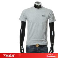 ARMANI/阿瑪尼 EA7 男士純棉修身短袖T恤 8NPT25 PJVPZ 灰色 3905 S