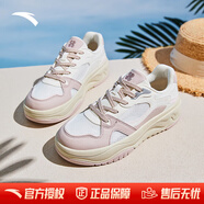 安踏（ANTA）海草2.0丨板鞋女冬季潮流運動(dòng)鞋女休閑百搭厚底增高板鞋子女 象牙白/藕灰/余粉白-3 39