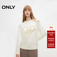 ONLY冬季休閑百搭圓領(lǐng)保暖寬松毛衣針織衫女|124413017 A43 奶油白色 XS 155/76A