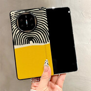 華為（HUAWEI）適配原裝拼色條紋華為matex6手機殼馬年新款素皮感mateX5X3典藏版透黑中軸磁吸保護套mateX7男女in 透黑邊【黃黑拼色條紋1220】中軸保護 華為 Mate X6