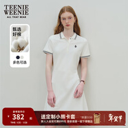 Teenie Weenie小熊休閑通勤氣質(zhì)收腰Polo白色連衣裙夏裝連身裙女裝裙子 象牙白 XS (155)