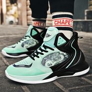 絳天青少年鴛鴦籃球鞋男生跑步鞋球靴學(xué)生運動(dòng)鞋高中生實(shí)戰水泥地戰靴 黑綠 44