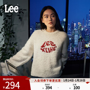 Lee舒適版唇形Logo針織寬松米白色女毛衣休閑潮流LWT008916206 米白色 M