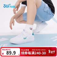 361°兒童四季板鞋男女童(3-12歲)百搭魔術(shù)貼滑板鞋小白鞋 綠41