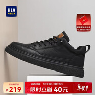 海瀾之家HLA男鞋休閑皮鞋子秋冬男士板鞋運動(dòng)鞋HAAXXM1EBF038 黑色45