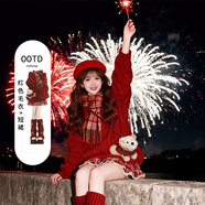 啄木鳥(niǎo)日系千金風(fēng)miu系新年穿搭套裝裙過(guò)年服本命紅色毛衣連衣裙女26款 紅色毛衣+紅格短裙【巨好看的早秋一整套/秋日ootd S