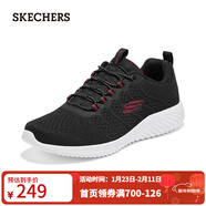 斯凱奇（Skechers）男鞋秋季舒適休閑運動(dòng)鞋8790305 黑色/紅色/BKRD 41
