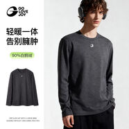 GOLOVEJOY高樂(lè )捷新款2025秋冬新品上衣鵝絨加絨運動(dòng)T恤長(cháng)袖打底圓領(lǐng)保暖男 幻夜黑【單面絨】輕暖一體/告別臃腫 S 建議90-110斤