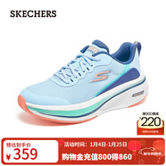 斯凱奇（Skechers）女鞋秋冬輕質(zhì)透氣運動(dòng)鞋厚底舒適休閑跑步鞋129002 淺藍色/海軍藍色/LBNV 39