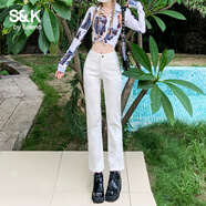 班尼路（Baleno）S&K系列高腰修身顯瘦女士牛仔褲2025秋冬季休閑百搭直筒長(cháng)褲