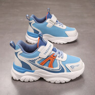 安踏（ANTA）同款ABC IM兒童鞋子男童運動(dòng)鞋中大童跑步鞋皮面防水 SSM-586白藍皮面 29 _內長(cháng)18.3cm