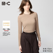 優(yōu)衣庫女裝HEATTECH EXTRA WARM混紡圓領(lǐng)T恤/長(cháng)袖9%羊絨478955 478955/32深米色 S