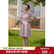 獨束【長(cháng)短可選】大碼女裝POLO領(lǐng)連衣裙夏新款微胖mm遮肉顯瘦 粉色(dy) 2XL