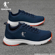 喬丹男鞋運動(dòng)鞋男冬季新款皮面防水減震防滑跑步鞋耐磨軟底休閑鞋子男 A深藏青/閃亮橘 44
