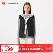 坦博爾羽絨服輕薄女短款V領(lǐng)春秋冬內恤內膽外套TB5330112Z 黑色175