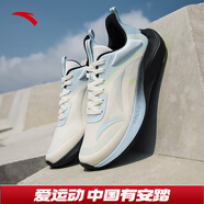 安踏毒刺|男鞋運動(dòng)鞋軟底網(wǎng)面透氣跑步鞋休閑運動(dòng)鞋男士 【毒刺】象牙白/幻景藍-4 44.5