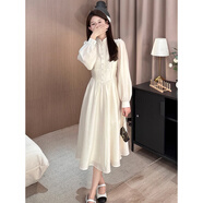 芳履遇2026巨好看的夏季穿搭法式今年流行獨特漂亮夏日絕美公主連身裙女 奶杏色長(cháng)版浪漫覆古穿搭/設計感小眾/小個(gè)子/氣質(zhì)顯瘦/ S