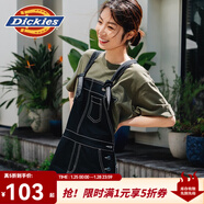 Dickies半身裙 可調節背帶多口袋 女式背帶短裙 DK008798 黑色 L