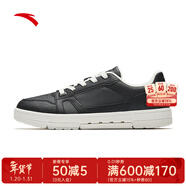 安踏（ANTA）呼吸板鞋男鞋春季平底百搭小白鞋經(jīng)典休閑運動(dòng)鞋 基礎黑-3 44