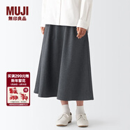 MUJI MUJI  女式 彈力 起毛 喇叭裙 半身長(cháng)裙秋冬季 簡(jiǎn)約風(fēng)BEK40C2A 炭灰色 M